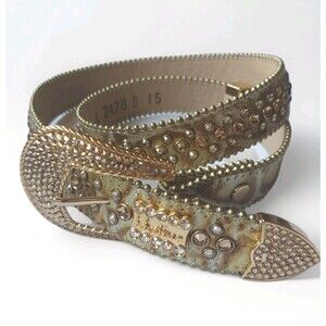 Bb Simon Belts  Lavasan Gold Animal print Sz L 2478